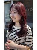 ボルドーレッド×ロングレイヤー