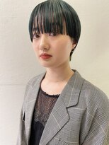 クラン バイ ヘッドライト 栄店(clan by HEADLIGHT)&nbsp;マッシュショート/デザインカラー/ワイドバング/栄