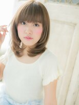 クオーレ ヘア アンジュ 水戸店(CUORE HAIR ange)&nbsp;プラチナカラー前下がりl小顔エアストレート10代20代30代b水戸