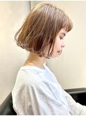 ボブパーマ/外ハネボブ/毛先パーマ/セクションカラー[銀座
