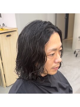 ニコフクオカヘアーメイク(NIKO Fukuoka Hair Make) 「NIKO」メンズボブパーマメンズミディアムパーマロン毛パーマ