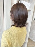 福山市美容室Caary 外ハネボブのショコラブラウンカラー