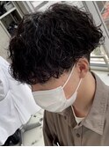 波巻きスパイラルパーマメンズマッシュツイストスパイラルパーマ