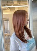 柔らかオレンジ×ブリーチなし