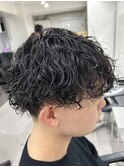 波巻きパーマ/刈り上げ