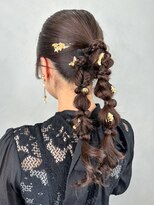 アイティーバイアルバム 松戸店(IT by ALBUM)&nbsp;金箔ツインテール_エアリーロングピンクブラウン_ba506041