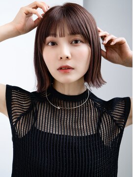 エインアンリー 表参道(AIN.ANLY.) ◯ぱっつん前髪シンプルストレートボブパーマラベンダーピンク