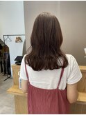 ミディアムヘア×ピンクベージュカラー土橋19