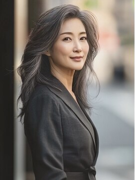 アルトリスト(Altruist Aging×HAIR&SPA) ★ダークアッシュ大人ガーリーボブ着物ミディアムレイヤーカット