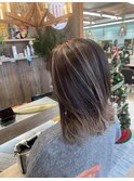 20代30代40代外ハネくびれボブハイライト立体感ブリーチ透明感