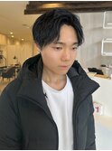 ツイスパ×アップバング×ブルーブラック