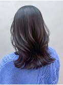 ロング顔周りレイヤー韓国ヘア美髪_ba550871