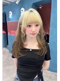 面長でも似合う韓国風ロングレイヤー