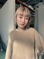 エルム 原宿 表参道(yelm)&nbsp;ホワイトブロンド×ボブ/ダブルカラー/ブリーチ/レイヤー/韓国