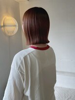 タヴィ(Tavi)&nbsp;外ハネボブの暖色オレンンジブラウンカラー/くびれボブ/外ハネ