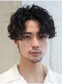 銀座シャドウパーマニュアンスパーマツーブロックメンズパーマ
