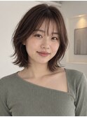レイヤーカット グレージュ くびれミディ