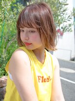 ルティア(Lutia)&nbsp;斜めバング ボルドー 簡単スタイリング☆