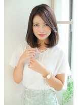 大人かわいいシアーカラーかきあげ前髪透け感20代30代40代