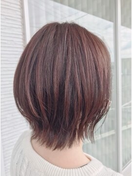 アメイジングヘアー 美沢店(AMAZING HAIR) ひし形レイヤーボブ/くびれヘア/愛されピンク/20代30代40代