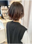 福山人気caary外ハネショートボブひし形シルエット大人かわいい