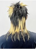 メンズコントラストマレットヘア