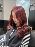 【似合わせカラー】髪質改善チェリーレッド・ワインレッド