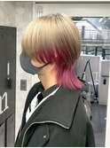 スペインカールスパイキーショートブルーブラックフェザーパーマ