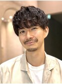 前髪下ろし　ニュアンスパーマ　ツーブロックショート