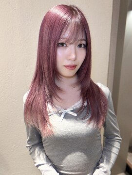 ニューヨークニューヨーク 三宮店(NYNY) ロングレイヤー/パープルピンクカラー/ハイトーン