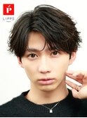 コンマバングフェザーパーマツーブロックマッシュショート