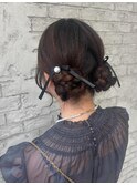ツインお団子アレンジ ヘアセット 池袋 ヘアメイク
