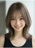 白髪ぼかし似合わせ/小顔カット/ミディアムレイヤー/3-3