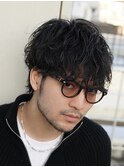 シャドウパーマ　レイヤーマッシュ ショートミディアム