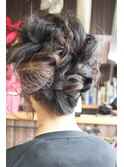 結婚式ロングヘアアレンジ＊編み込み崩しカールＭＩＸ
