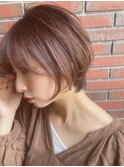 【銀座アリエッタ】丸みショートの大人ボブ/くすみグレージュ/冬