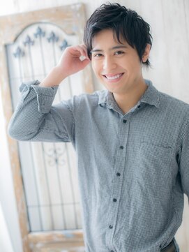 モッズヘアメン 札幌月寒店(mod's hair men) ≪mod's men≫アップバング★アッシュブラックウルフショートf