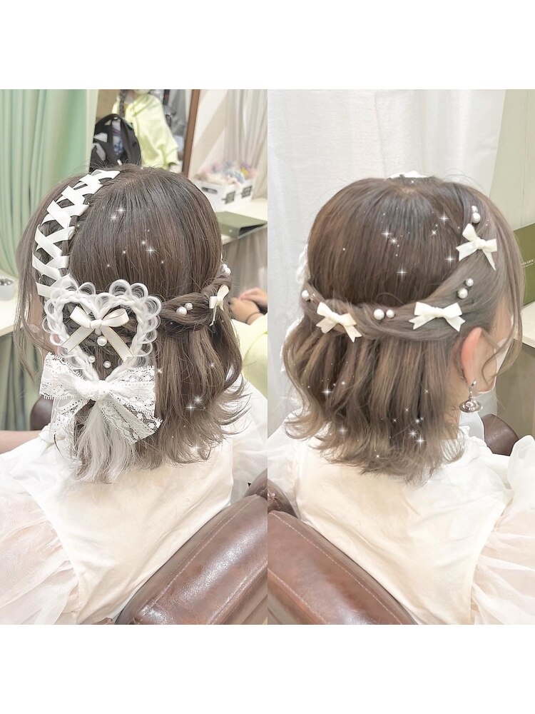 ここ様確認用 オーダーリボンヘアピン 厚ぼったく 量産型ヘアメリボン 