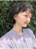 くびれヘア/アプリコットオレンジ/レイヤー/ショートボブ/韓国