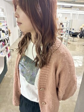 タグ(#tag) #ピンクベージュ×インナーカラー