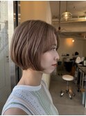 ショートボブまろやかベージュショートレイヤー