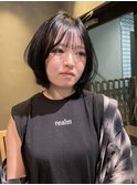 グレージュ×レイヤーカット
