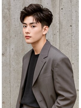 スズ(SUZU) 【カジュアル×好感度フェザーパーマ】刈り上げセンターパート