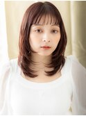 □チェリーレッド前下がり美髪姫カットレイヤー416浦和20代30代