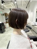 大人美人丸みショートボブ白髪ぼかしハイライト川崎20代30代40代