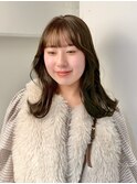イメチェン/アッシュベージュ/ケアカラー/前髪/表参道