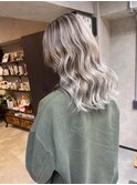 バレイヤージュ、ハイライト、レイヤーカット、ダブルカラー
