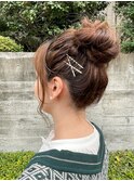 ゆるふわお団子ヘアアレンジスタイル