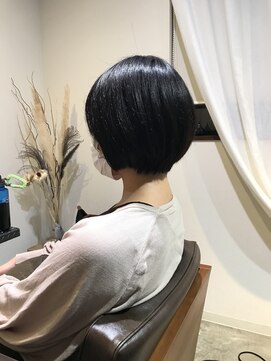 ワ ヘアー(wa-hair) マッシュルームヘア×ダークグレージュ×大人ショート　髪質改善