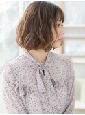 ベビーバング大人ハイライト小顔前下がりボブh2越谷20代30代40代